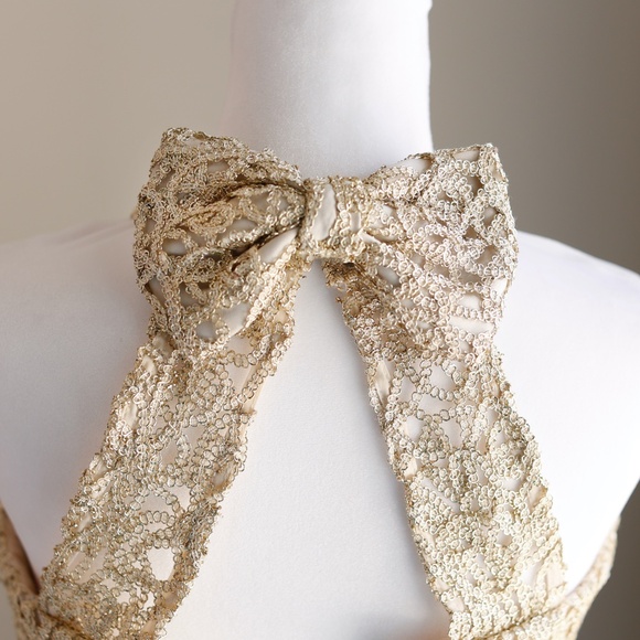 Formal Green Gold Dress Size 14 Homecoming Recital Daddy Daughter Dance NWT - Picture 6 of 6